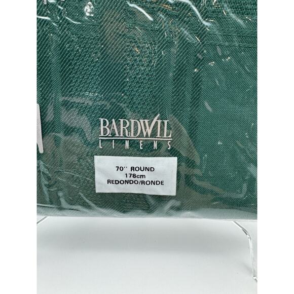 Vintage Bardwil Linens Illusions Green Round Tablecloth 70” Made In USA NOS - Picture 3 of 6